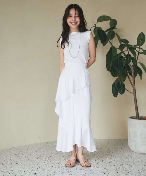 La boutique BonBon(ラブティックボンボン)の「【mikiカラー監修】リブタンク(タンクトップ・レディース・ホワイト/ピンク/サックスブルー・FREE)」の6枚目の写真