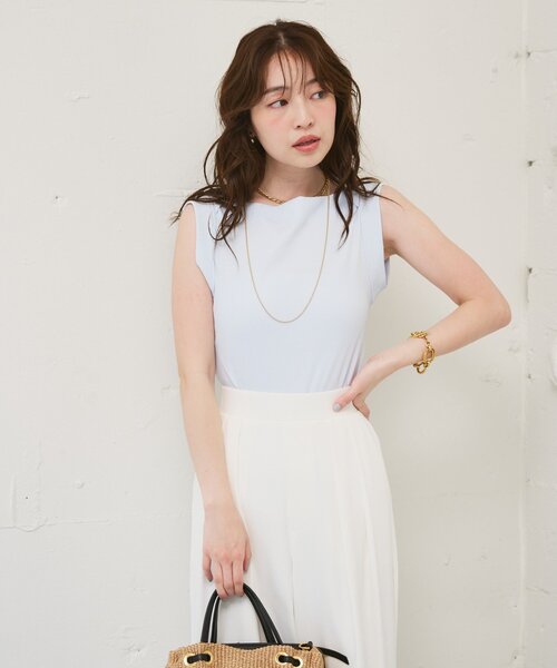 La boutique BonBon(ラブティックボンボン)の「【mikiカラー監修】リブタンク(タンクトップ・レディース・ホワイト/ピンク/サックスブルー・FREE)」の16枚目の写真