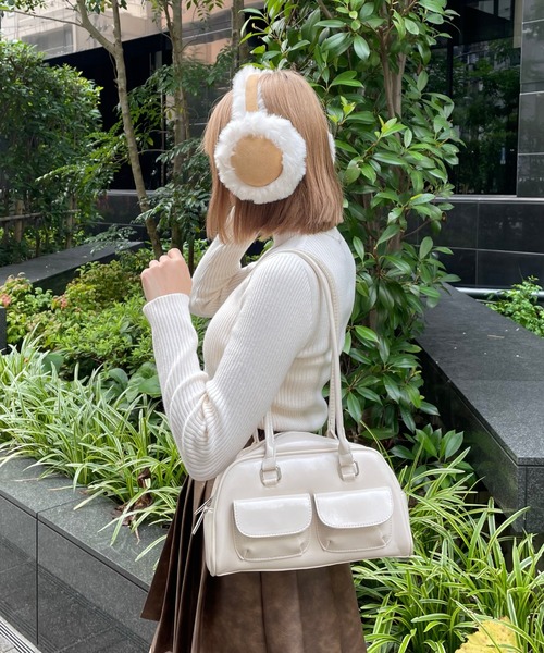 clear(クリア)の「ポケット付きロングハンドルバッグ≪500mlのペットボトル収納可能≫(ハンドバッグ・レディース・ブラウン/ブラック/アイボリー/シルバー/レッド・F)」の12枚目の写真