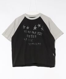 Never mind the XU | 【Never mind the XU】star print raglan T-shirt / 【ネバーマインド ザ エックスユー】スタープリントラグラン半袖Tシャツ(Tシャツ/カットソー)