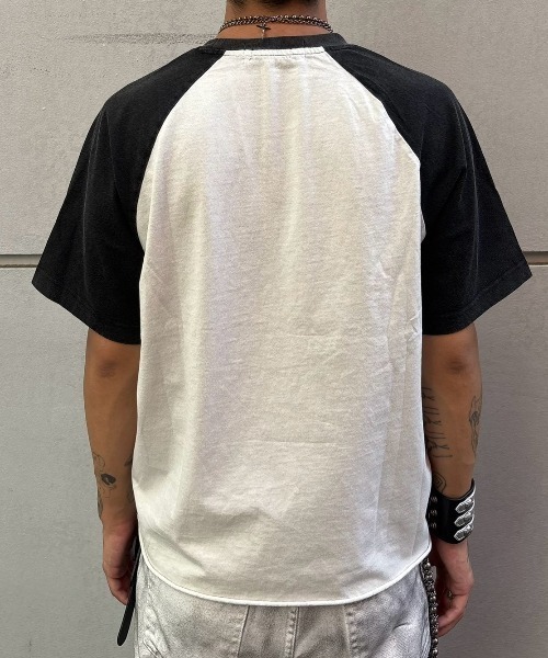 Never mind the XU（ネバーマインドザエックスユー）の「【Never mind the XU】star print raglan T-shirt / 【ネバーマインド ザ エックスユー】スタープリントラグラン半袖Tシャツ（Tシャツ/カットソー・メンズ・ホワイト/ブラック・M）」の15枚目の写真