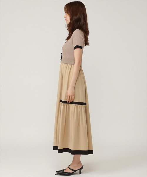 AND COUTURE(アンドクチュール)の「ラメ入り配色ドッキングワンピース(ワンピース・レディース・ブラック/ピンク/ホワイト/ネイビー/ベージュ・FREE)」の19枚目の写真