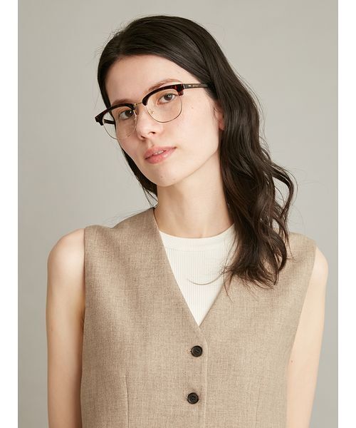 Mila Owen(ミラオーウェン)の「【EYE-CONIC SUMMER】ハーフリムダテメガネ(サングラス・レディース・ブラウン・F)」の16枚目の写真