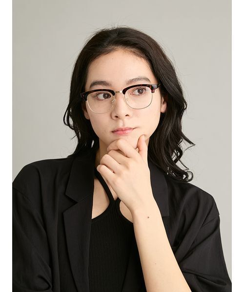 Mila Owen(ミラオーウェン)の「【EYE-CONIC SUMMER】ハーフリムダテメガネ(サングラス・レディース・ブラウン・F)」の15枚目の写真