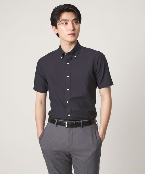 A DAY IN THE LIFE UNITED ARROWS（アデイインザライフユナイテッドアローズ）の「Dot Air® チェック サッカー ボタンダウン シャツ-ストレッチ-＜A DAY IN THE LIFE＞（シャツ/ブラウス・メンズ・ホワイト/ネイビー/ロイヤルブルー/その他1・M/L/S/XL）」の2枚目の写真