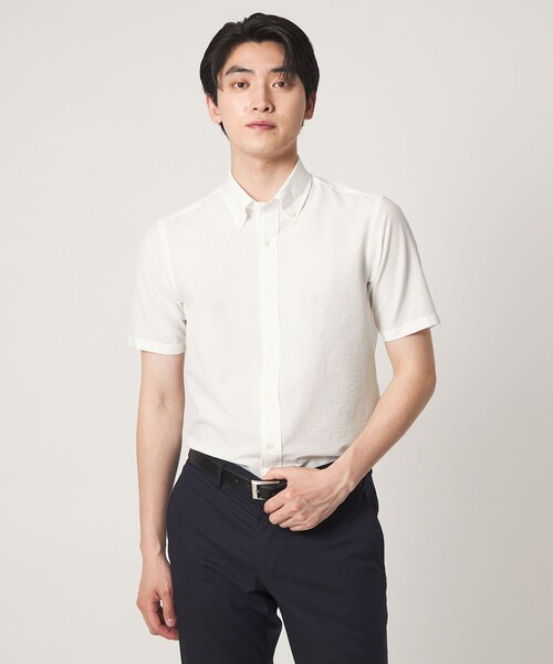 A DAY IN THE LIFE UNITED ARROWS（アデイインザライフユナイテッドアローズ）の「Dot Air® チェック サッカー ボタンダウン シャツ-ストレッチ-＜A DAY IN THE LIFE＞（シャツ/ブラウス・メンズ・ホワイト/ネイビー/ロイヤルブルー/その他1・M/L/S/XL）」の13枚目の写真