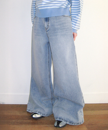 FLARED DENIM PANTS LIGHT BLUE
