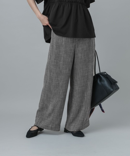 GLOBAL WORK(グローバルワーク)の「MATINEE LINE/カラミリネンライクワイドパンツ/670038(その他パンツ・レディース・ブラック×ホワイト/ベージュ/ブラウン系8・SMALL/MEDIUM/LARGE)」の7枚目の写真