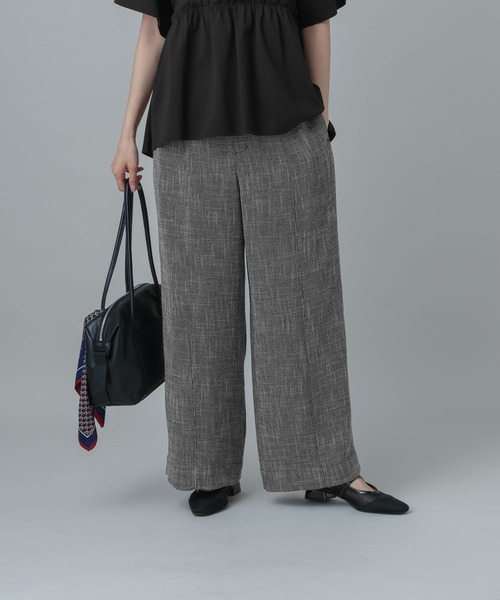 GLOBAL WORK(グローバルワーク)の「MATINEE LINE/カラミリネンライクワイドパンツ/670038(その他パンツ・レディース・ブラック×ホワイト/ベージュ/ブラウン系8・SMALL/MEDIUM/LARGE)」の8枚目の写真