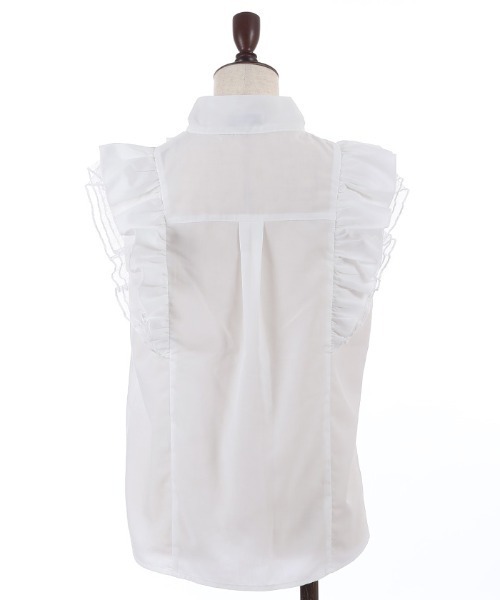 axes femme POETIQUE（アクシーズファムポエティック）の「チュールフリルノースリブラウス（シャツ/ブラウス・レディース・ホワイト/ブラック/サックスブルー・MEDIUM）」の18枚目の写真