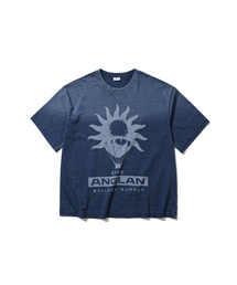 Sun Graphic Denim Tee - Washed Blue