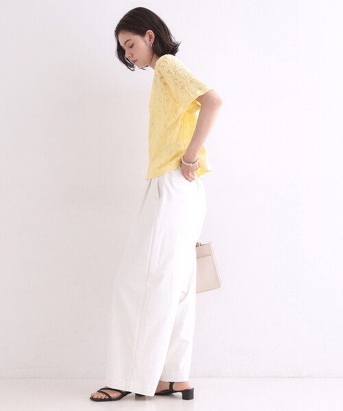 OPAQUE.CLIP(オペークドットクリップ)の「レースジャカードカットソー【洗濯機OK】(Tシャツ/カットソー・レディース・ホワイト/チャコールグレー/ブラウン系その他/イエロー系その他・38/42/40)」の18枚目の写真