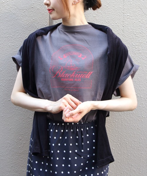 THE SHINZONE(ザ シンゾーン)の「THE SHINZONE/シンゾーン ブラックウェルTEE Blackwell TEE 26AMSCU11(Tシャツ/カットソー・レディース・チャコールグレー/ホワイト・FREE)」の4枚目の写真