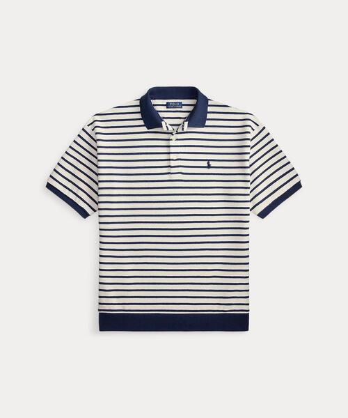 POLO RALPH LAUREN（ポロ ラルフ ローレン）の「リラックス フィット ストライプド テクスチャード ポロシャツ（ポロシャツ・メンズ・ナチュラル・L/M/S/XS）」の2枚目の写真