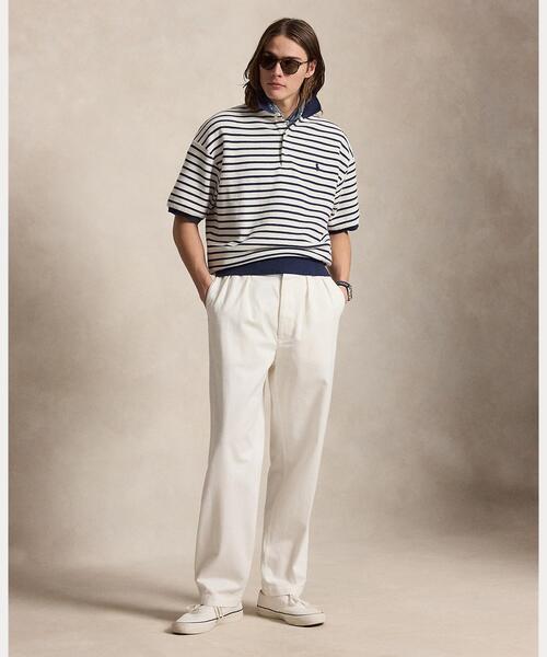 POLO RALPH LAUREN（ポロ ラルフ ローレン）の「リラックス フィット ストライプド テクスチャード ポロシャツ（ポロシャツ・メンズ・ナチュラル・L/M/S/XS）」の3枚目の写真
