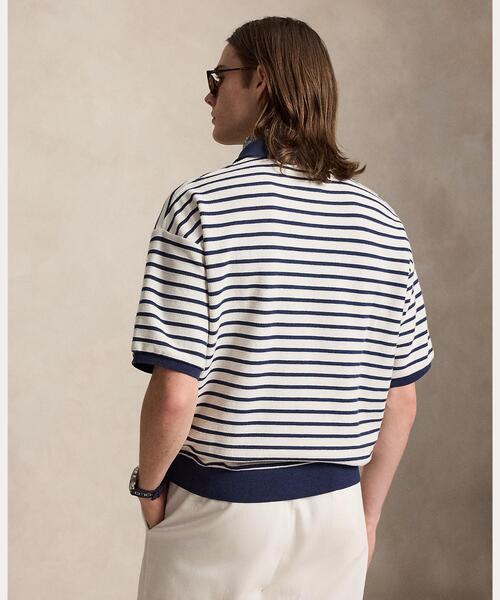 POLO RALPH LAUREN（ポロ ラルフ ローレン）の「リラックス フィット ストライプド テクスチャード ポロシャツ（ポロシャツ・メンズ・ナチュラル・L/M/S/XS）」の4枚目の写真
