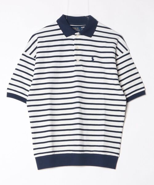 POLO RALPH LAUREN（ポロ ラルフ ローレン）の「リラックス フィット ストライプド テクスチャード ポロシャツ（ポロシャツ・メンズ・ナチュラル・L/M/S/XS）」の6枚目の写真