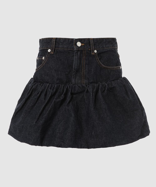 GANNI(ガニー)の「Rinse Denim Bubble Mini Skirt(スカート・レディース・その他1・36/38)」の1枚目の写真
