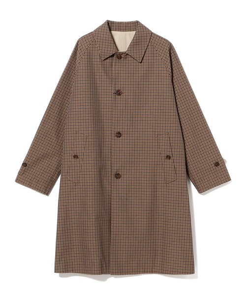 BEAMS F(ビームスエフ)の「MACKINTOSH / BALFIELD ガンクラブチェック ラグランスリーブ リバーシブル バルカラーコート(その他アウター・メンズ・ブラウン・40/38/36/34)」の1枚目の写真