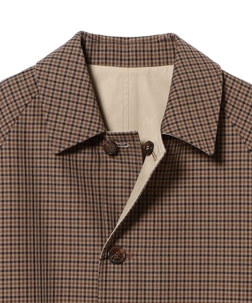 BEAMS F(ビームスエフ)の「MACKINTOSH / BALFIELD ガンクラブチェック ラグランスリーブ リバーシブル バルカラーコート(その他アウター・メンズ・ブラウン・40/38/36/34)」の3枚目の写真