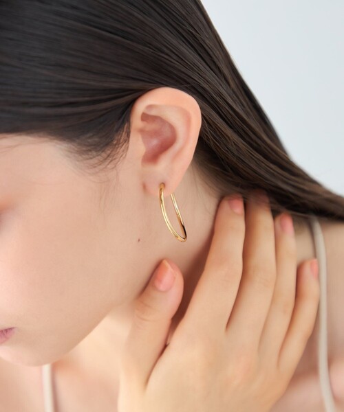 ete（エテ）の「[シグナルフープ] ピアス S（ピアス（両耳用）・レディース・ピンクゴールド/イエローゴールド・FREE）」の14枚目の写真