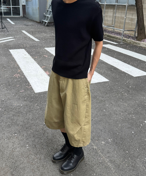JUAN HOMME（ジュアンオム）の「カーブドバミューダコットンパンツ（ベージュ）（その他パンツ・メンズ・その他・SMALL/MEDIUM/LARGE）」の9枚目の写真