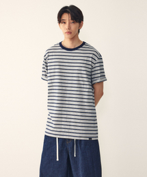 STUDIO TOMBOY（スタジオトムボーイ）の「[メンズ] マルチストライプTシャツ_ネイビー 91M6222411（Tシャツ/カットソー）」