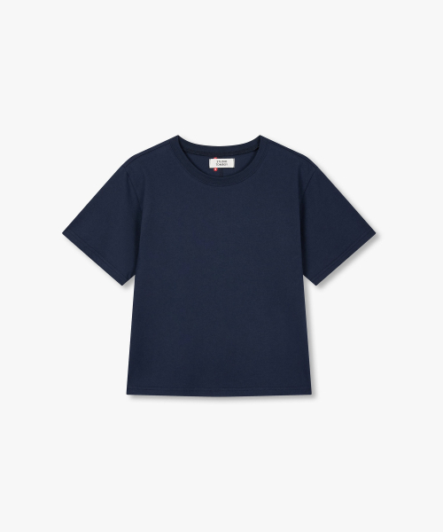 STUDIO TOMBOY（スタジオトムボーイ）の「ソリッド半袖クロップTシャツ_ダークネイビー9106222781（Tシャツ/カットソー・レディース・ネイビー・OS）」の2枚目の写真