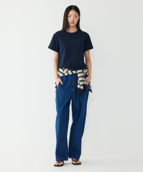STUDIO TOMBOY（スタジオトムボーイ）の「ソリッド半袖クロップTシャツ_ダークネイビー9106222781（Tシャツ/カットソー・レディース・ネイビー・OS）」の3枚目の写真