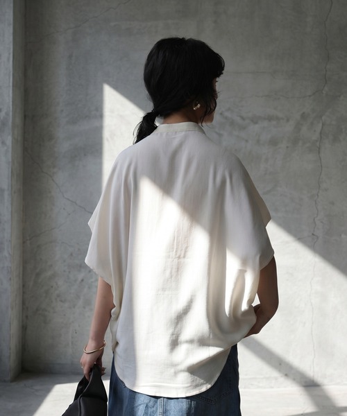 antiqua(アンティカ)の「バンドカラー 花柄 刺繍 シャツ(シャツ/ブラウス・レディース・ホワイト/ブルー/ブラック・ONESIZE)」の10枚目の写真