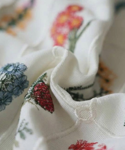 antiqua(アンティカ)の「バンドカラー 花柄 刺繍 シャツ(シャツ/ブラウス・レディース・ホワイト/ブルー/ブラック・ONESIZE)」の12枚目の写真