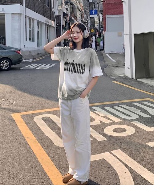 ABEEHUMS(アビハムズ)の「ペインテッドスモークウォッシングシャドーハーフティーシャツ ABH365-117 グレー(Tシャツ/カットソー・レディース・グレー・FREE)」の5枚目の写真