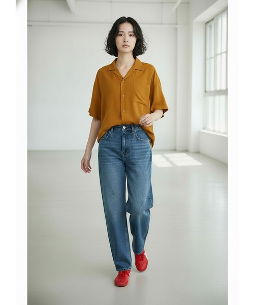 INTERPLAY(インタープレイ)の「【INTERPLAY】Open Collar Minimal S/S Shirt(シャツ/ブラウス・レディース・パープル/ネイビー系/レンガ/ピンク系その他/アイボリー/パープル系その他/サックスブルー/マスタード/サックスブルー系/ブラック・FREE)」の16枚目の写真