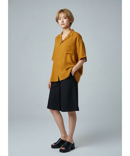 INTERPLAY(インタープレイ)の「【INTERPLAY】Open Collar Minimal S/S Shirt(シャツ/ブラウス・レディース・パープル/ネイビー系/レンガ/ピンク系その他/アイボリー/パープル系その他/サックスブルー/マスタード/サックスブルー系/ブラック・FREE)」の15枚目の写真