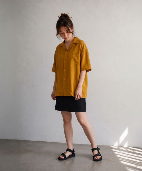 INTERPLAY(インタープレイ)の「【INTERPLAY】Open Collar Minimal S/S Shirt(シャツ/ブラウス・レディース・パープル/ネイビー系/レンガ/ピンク系その他/アイボリー/パープル系その他/サックスブルー/マスタード/サックスブルー系/ブラック・FREE)」の19枚目の写真