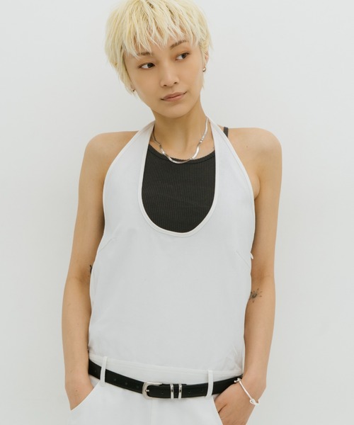 HANNE(アン)の「ホルターネックジャンパースカート(ワンピース・レディース・ブラック/ホワイト・M/S)」の14枚目の写真