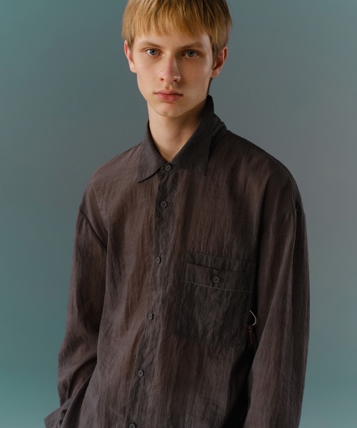 MODE COMMUTER(モードコミューター)の「Textured Calmness Shirt(シャツ/ブラウス・メンズ・ブラック/グレー・SMALL/MEDIUM/LARGE)」の7枚目の写真