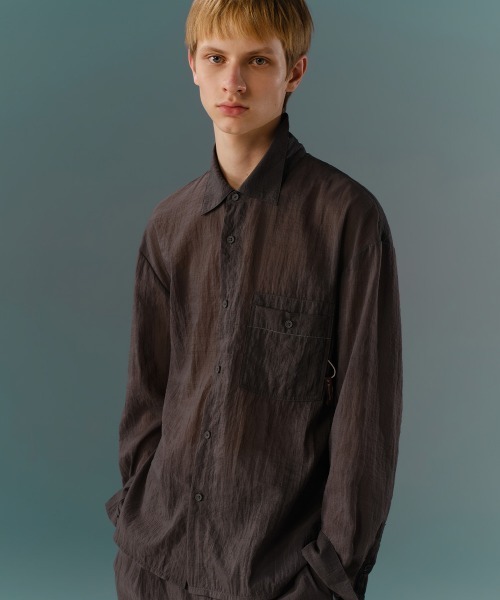 MODE COMMUTER(モードコミューター)の「Textured Calmness Shirt(シャツ/ブラウス・メンズ・ブラック/グレー・SMALL/MEDIUM/LARGE)」の8枚目の写真