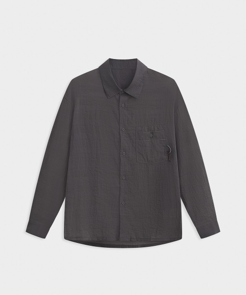 MODE COMMUTER(モードコミューター)の「Textured Calmness Shirt(シャツ/ブラウス・メンズ・ブラック/グレー・SMALL/MEDIUM/LARGE)」の3枚目の写真
