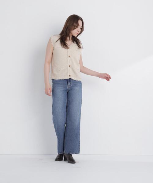 NATURAL BEAUTY BASIC(ナチュラルビューティーベーシック)の「ツイードニットベスト(ベスト・レディース・オフホワイト/ブラウン系その他/ブラック系その他2・フリ-)」の8枚目の写真