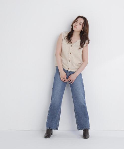 NATURAL BEAUTY BASIC(ナチュラルビューティーベーシック)の「ツイードニットベスト(ベスト・レディース・オフホワイト/ブラウン系その他/ブラック系その他2・フリ-)」の10枚目の写真