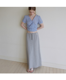 String maxi skirt [KNSS08SK03]_Melange gray