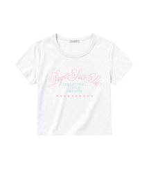 コレクティングリトルドリームスプリンティングUネック半袖Tシャツホワイト