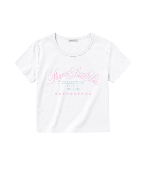 PAGESIISII(ページシシ)の「コレクティングリトルドリームスプリンティングUネック半袖Tシャツホワイト(Tシャツ/カットソー・レディース・その他・MEDIUM)」の1枚目の写真