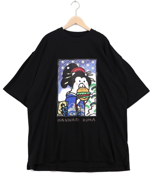 ScoLar(スカラー)の「362130:はんなりクマバーガー柄Tシャツ(Tシャツ/カットソー・レディース・オレンジ/オフホワイト/グリーン/ブラック・M)」の3枚目の写真