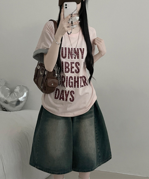 VIVID LADY(ビビッドレディー)の「レトロロゴ 半袖Tシャツ(Tシャツ/カットソー・レディース・イエロー/ホワイト/ブルー/オレンジ/ピンク/ブラック・FREE)」の18枚目の写真