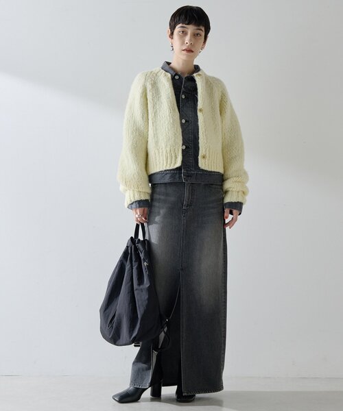 Whim Gazette(ウィムガゼット)の「<WEB限定カラーあり>ハンドニットカーディガン(カーディガン/ボレロ・レディース・チャコールグレー/イエロー・FREE)」の18枚目の写真