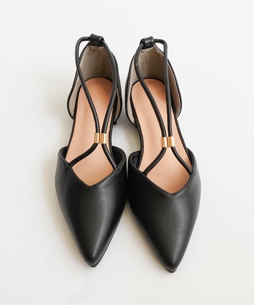 Fabby fabby(ファビィーファビィー)の「ポインテッドトゥ セパレートストラップパンプス(パンプス・レディース・ブラック/ベージュ・SMALL/LARGE/MEDIUM)」の14枚目の写真