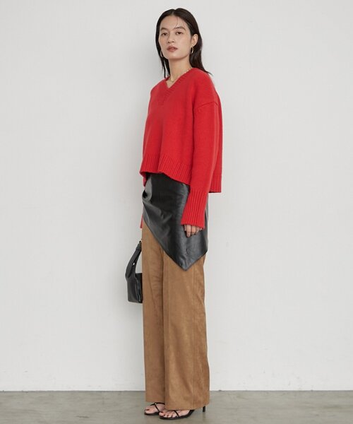 LOUNGEDRESS(ラウンジドレス)の「《イージーケア/セットアップ可》ヤクウール Vニット(ニット/セーター・レディース・グレー/レッド/ネイビー/キャメル・FREE)」の17枚目の写真