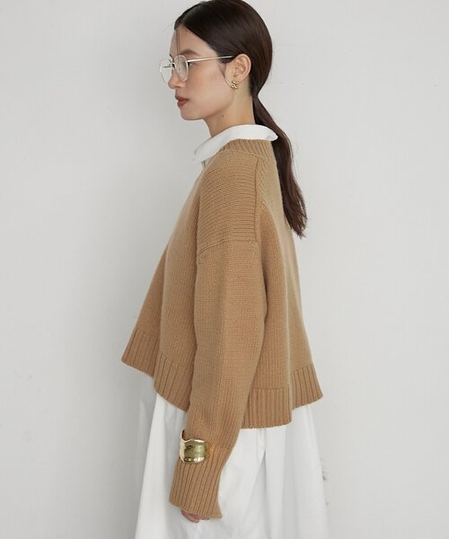 LOUNGEDRESS(ラウンジドレス)の「《イージーケア/セットアップ可》ヤクウール Vニット(ニット/セーター・レディース・グレー/レッド/ネイビー/キャメル・FREE)」の21枚目の写真
